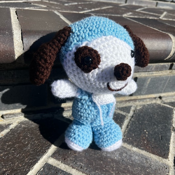 Hand Crocheted Doc the DOGtor Surgeon Stuffed Animal Plushie - Picture 3 of 13